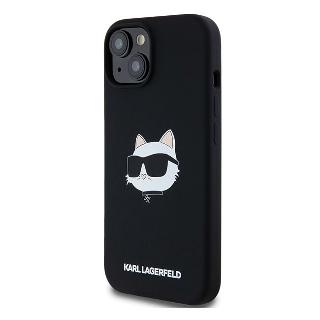 Husa pentru  iPhone 15 Plus Karl Lagerfeld - Silicone MagSafe - negru denim