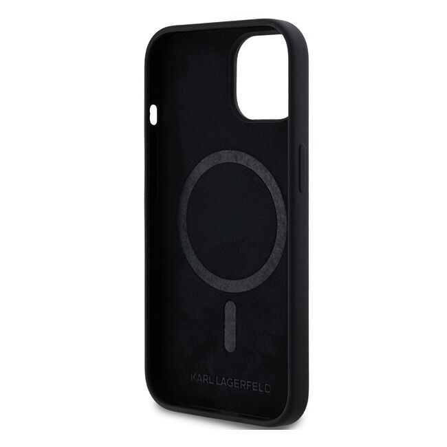 Husa pentru  iPhone 15 Plus Karl Lagerfeld - Silicone MagSafe - negru denim