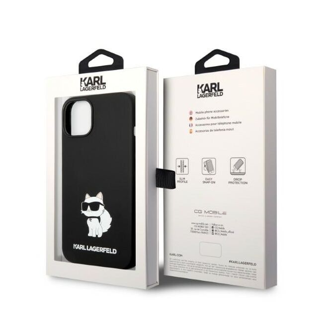 Husa pentru  iPhone 15 Plus Karl Lagerfeld - Silicone MagSafe - negru denim