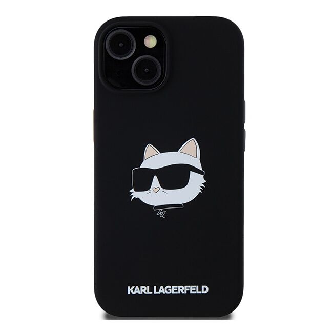 Husa pentru  iPhone 15 Plus Karl Lagerfeld - Silicone MagSafe - negru denim