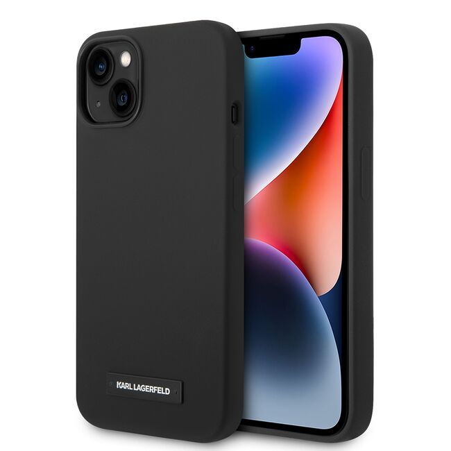 Husa pentru  iPhone 15 Plus Karl Lagerfeld - Silicone MagSafe - negru royal