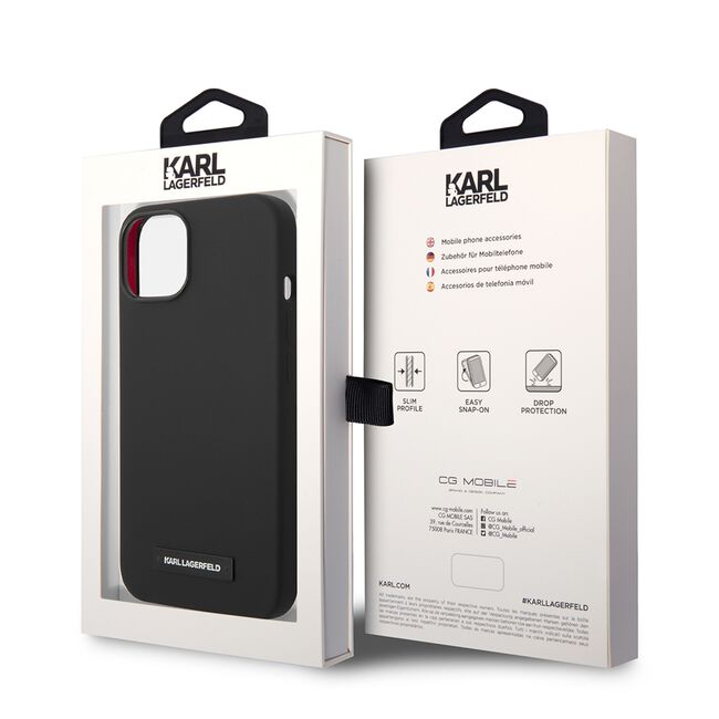 Husa pentru  iPhone 15 Plus Karl Lagerfeld - Silicone MagSafe - negru royal