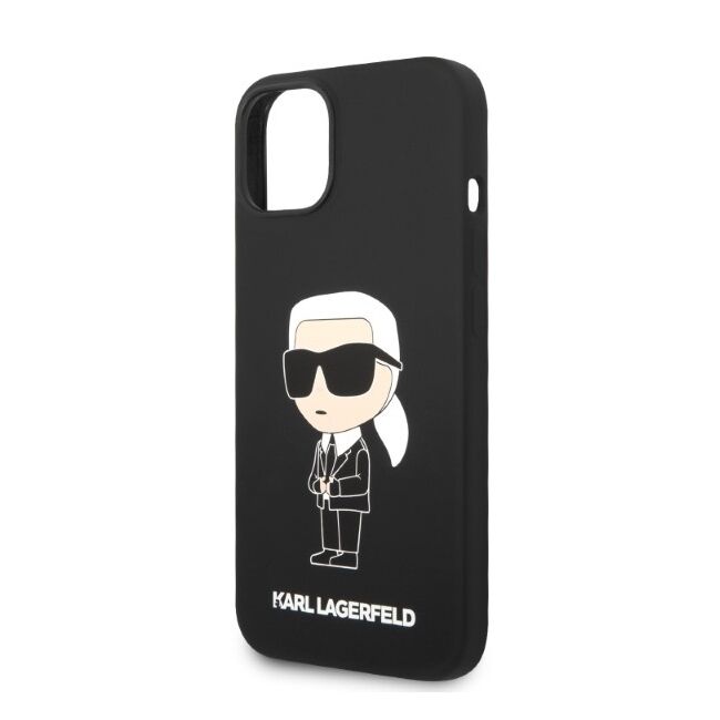 Husa pentru  iPhone 15 Plus Karl Lagerfeld - Silicone MagSafe - negru