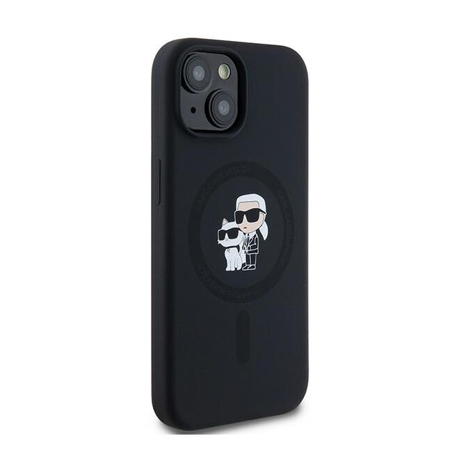 Husa pentru  iPhone 15 Plus Karl Lagerfeld - Silicone MagSafe - negru