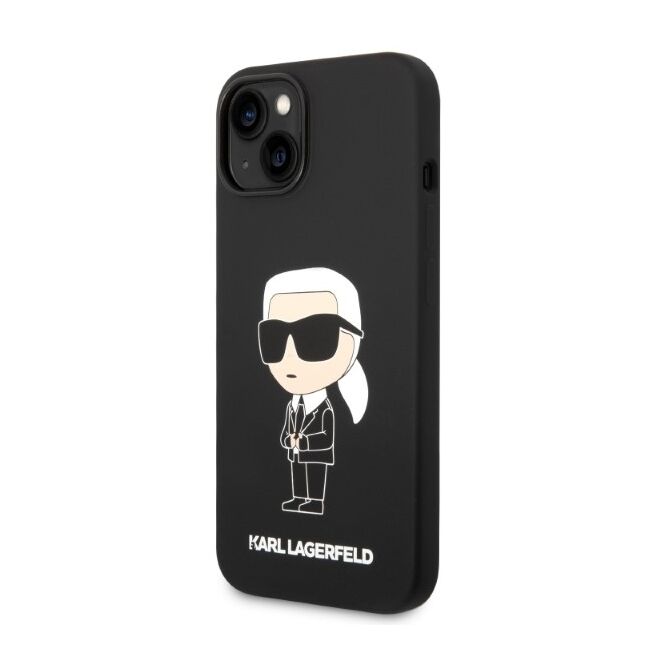 Husa pentru  iPhone 15 Plus Karl Lagerfeld - Silicone MagSafe - negru