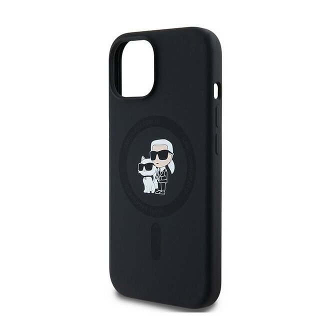 Husa pentru  iPhone 15 Plus Karl Lagerfeld - Silicone MagSafe - negru