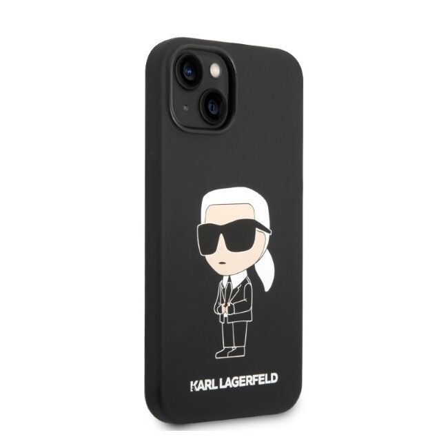 Husa pentru  iPhone 15 Plus Karl Lagerfeld - Silicone MagSafe - negru