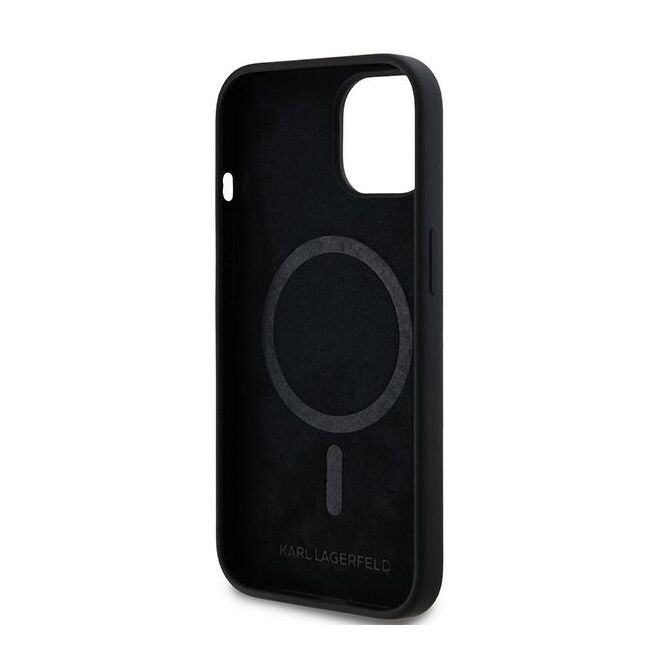 Husa pentru  iPhone 15 Plus Karl Lagerfeld - Silicone MagSafe - negru