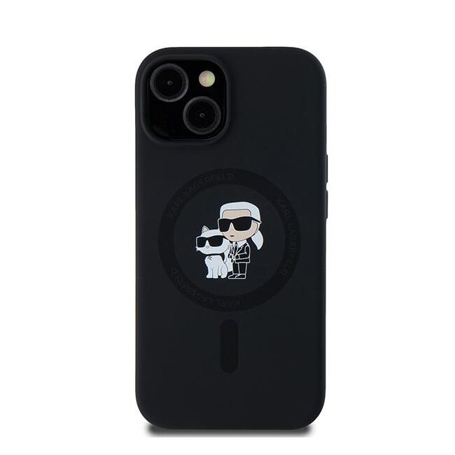 Husa pentru  iPhone 15 Plus Karl Lagerfeld - Silicone MagSafe - negru