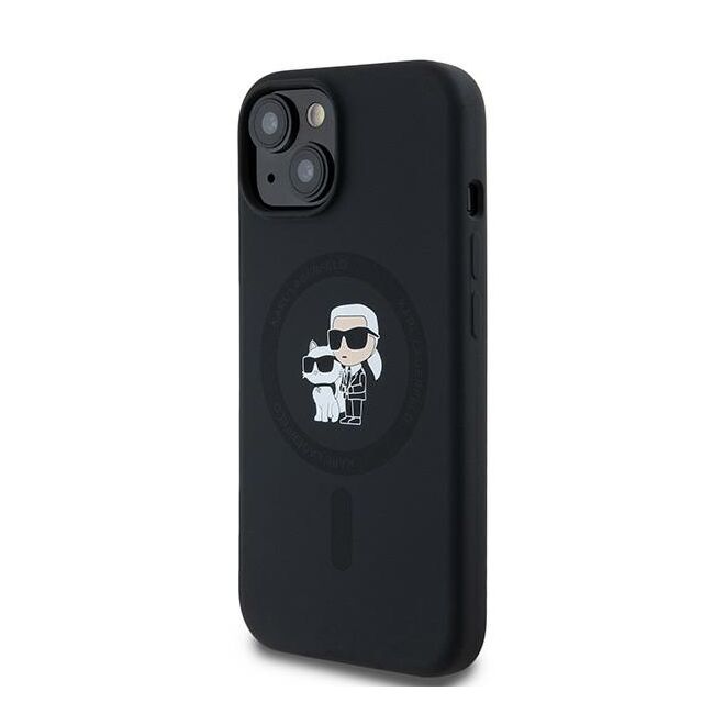 Husa pentru  iPhone 15 Plus Karl Lagerfeld - Silicone MagSafe - negru