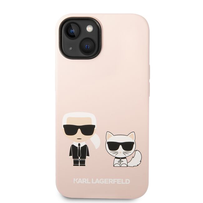 Husa pentru  iPhone 15 Plus Karl Lagerfeld - Silicone MagSafe - roz deschis