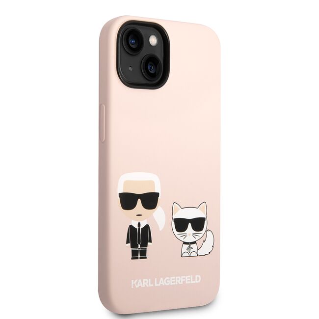 Husa pentru  iPhone 15 Plus Karl Lagerfeld - Silicone MagSafe - roz deschis