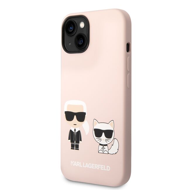 Husa pentru  iPhone 15 Plus Karl Lagerfeld - Silicone MagSafe - roz deschis
