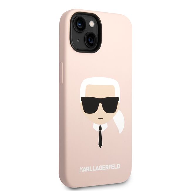 Husa pentru  iPhone 15 Plus Karl Lagerfeld - Silicone MagSafe - roz neon