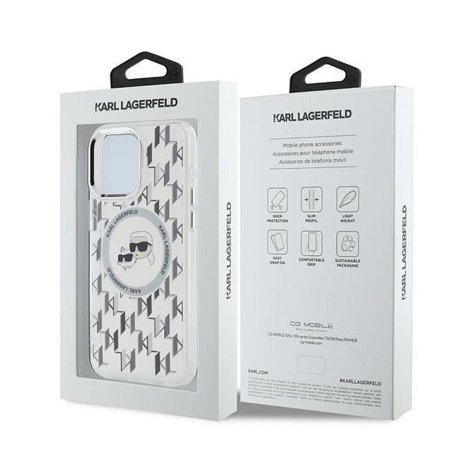 Husa pentru  iPhone 15 Pro Karl Lagerfeld - IML MagSafe - gri deschis