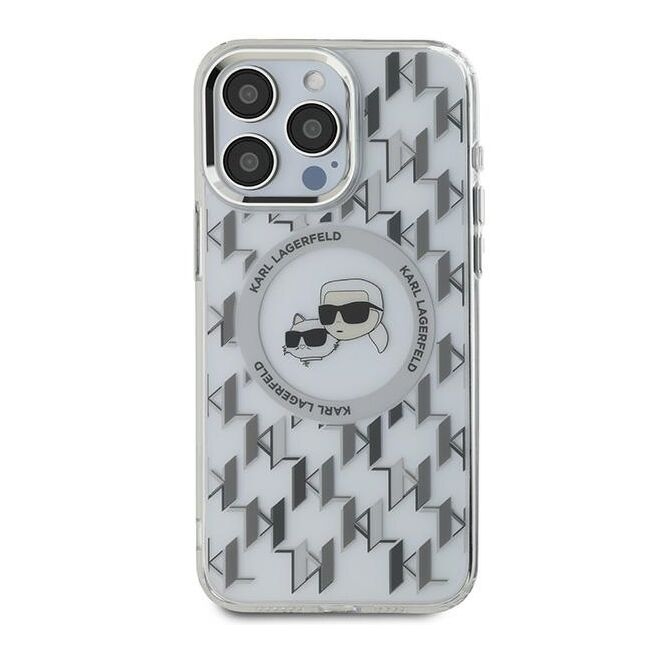 Husa pentru  iPhone 15 Pro Karl Lagerfeld - IML MagSafe - gri deschis