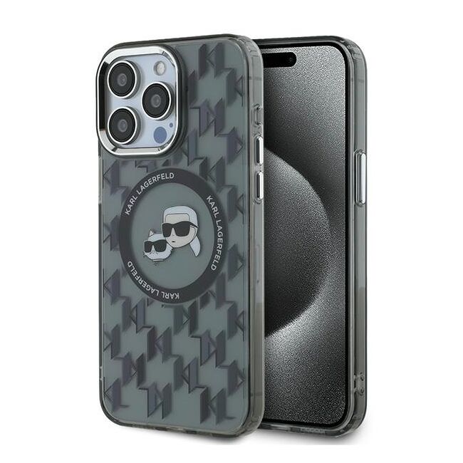 Husa pentru  iPhone 15 Pro Karl Lagerfeld - IML MagSafe - gri inchis