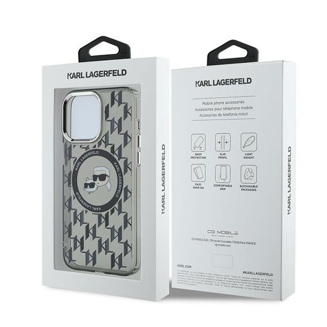 Husa pentru  iPhone 15 Pro Karl Lagerfeld - IML MagSafe - gri inchis