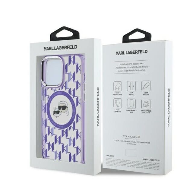 Husa pentru  iPhone 15 Pro Karl Lagerfeld - IML MagSafe - mov
