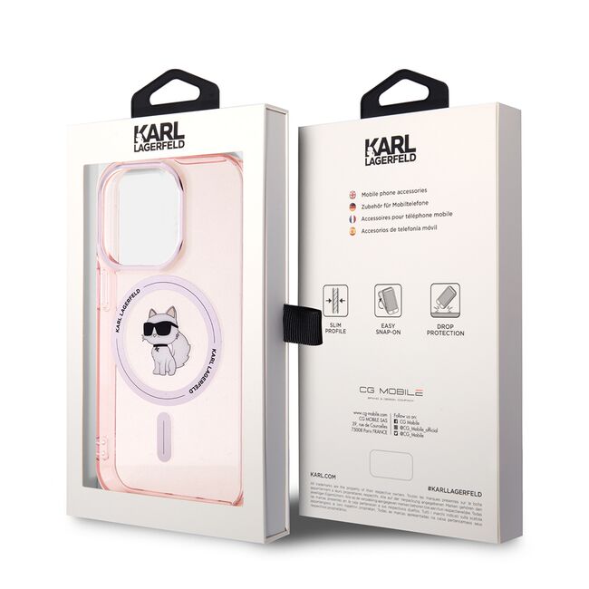 Husa pentru  iPhone 15 Pro Karl Lagerfeld - IML MagSafe - roz