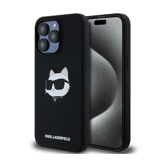 Husa pentru  iPhone 15 Pro Karl Lagerfeld - Silicone MagSafe - negru denim