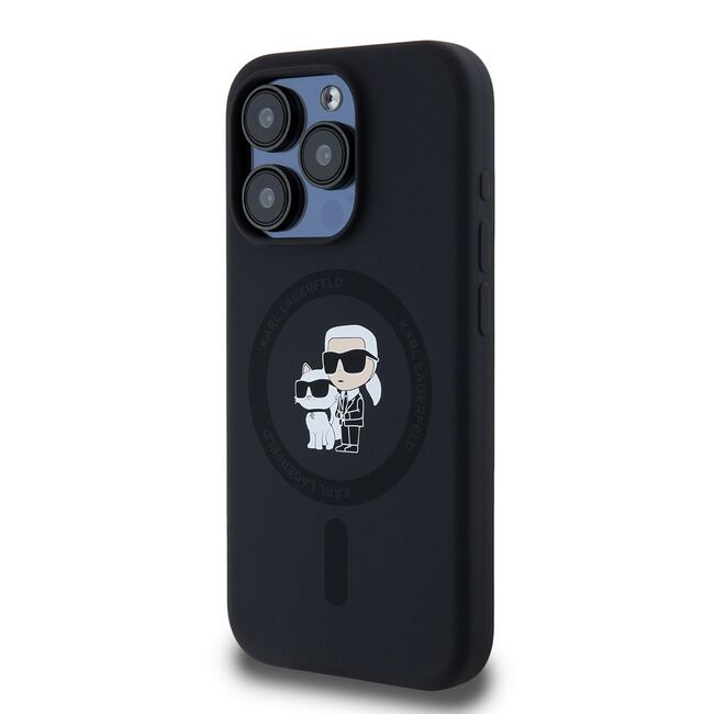 Husa pentru  iPhone 15 Pro Karl Lagerfeld - Silicone MagSafe - negru