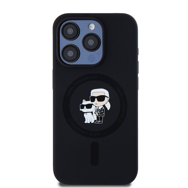 Husa pentru  iPhone 15 Pro Karl Lagerfeld - Silicone MagSafe - negru