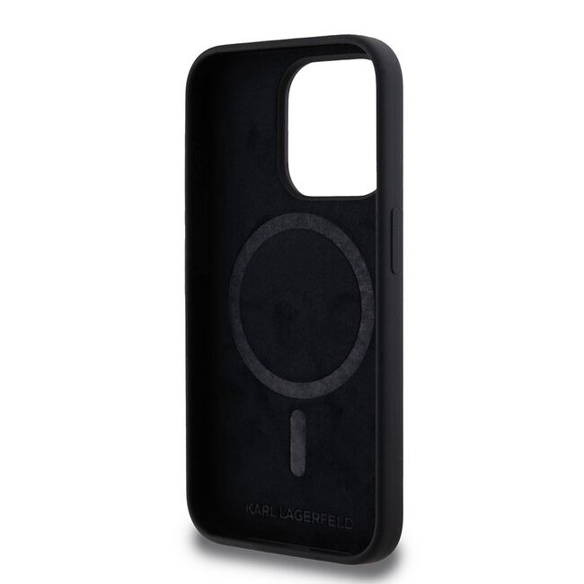 Husa pentru  iPhone 15 Pro Karl Lagerfeld - Silicone MagSafe - negru