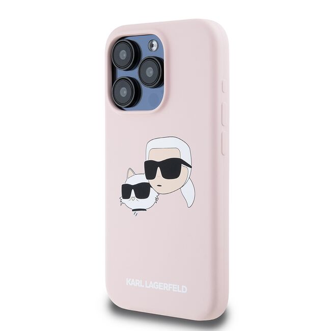 Husa pentru  iPhone 15 Pro Karl Lagerfeld - Silicone MagSafe - roz