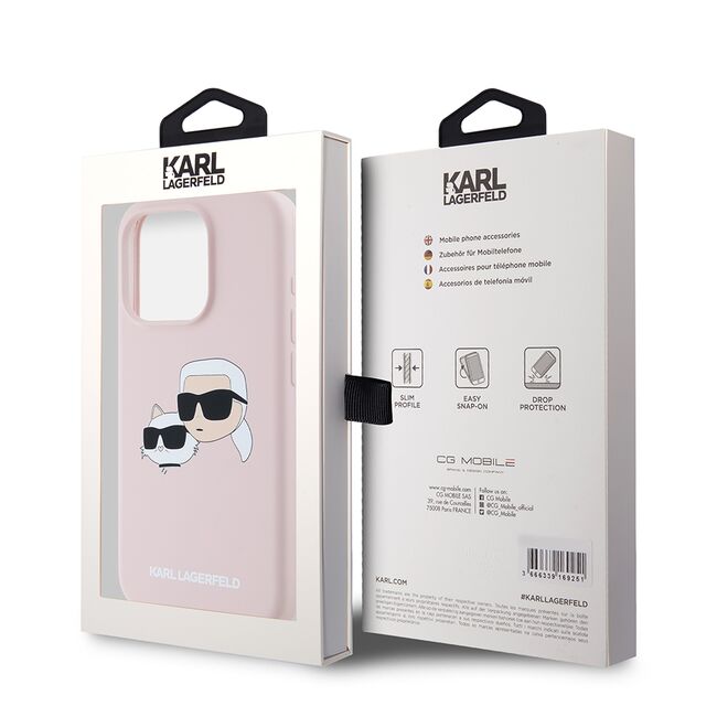 Husa pentru  iPhone 15 Pro Karl Lagerfeld - Silicone MagSafe - roz