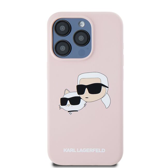 Husa pentru  iPhone 15 Pro Karl Lagerfeld - Silicone MagSafe - roz