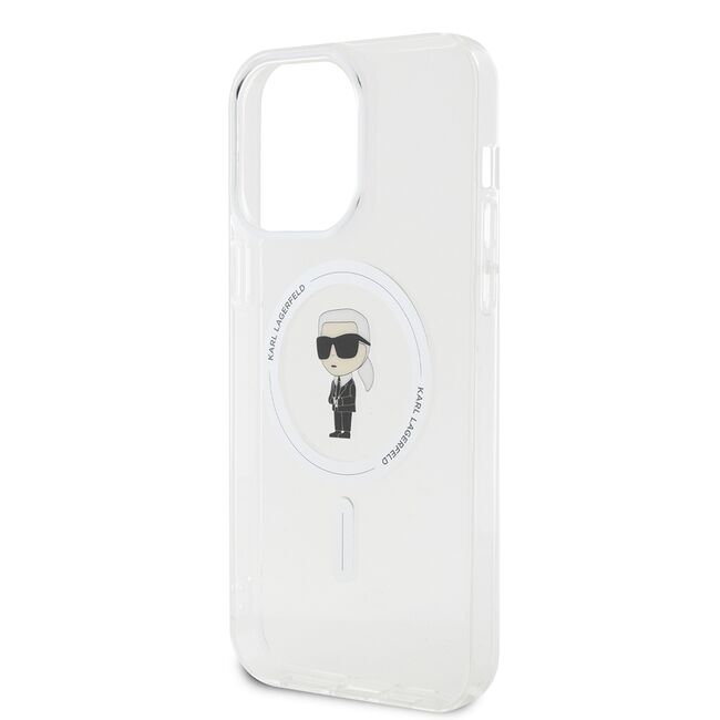 Husa pentru  iPhone 15 Pro Max Karl Lagerfeld - IML MagSafe - alb zapada