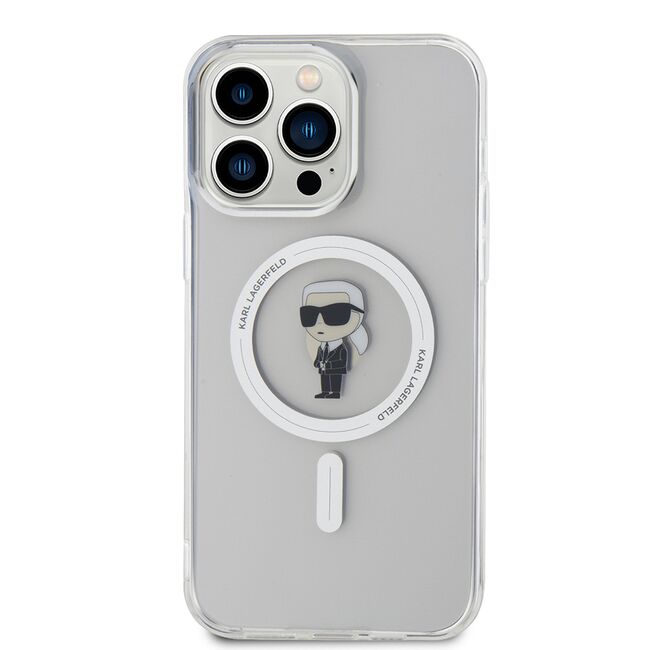 Husa pentru  iPhone 15 Pro Max Karl Lagerfeld - IML MagSafe - alb zapada