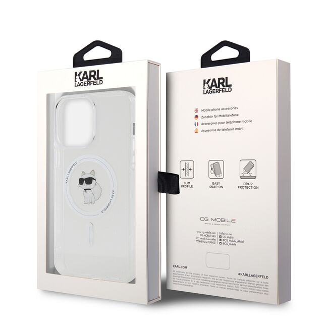 Husa pentru  iPhone 15 Pro Max Karl Lagerfeld - IML MagSafe - alb