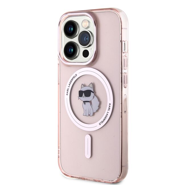 Husa pentru  iPhone 15 Pro Max Karl Lagerfeld - IML MagSafe - roz neon