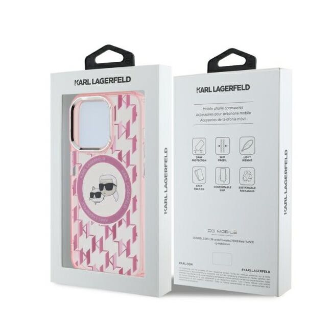 Husa pentru  iPhone 15 Pro Max Karl Lagerfeld - IML MagSafe - roz
