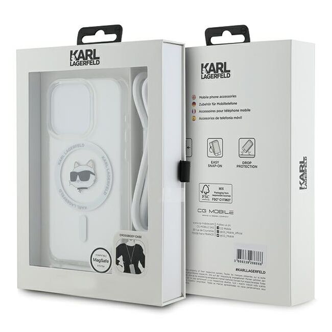 Husa pentru  iPhone 15 Pro Max Karl Lagerfeld - IML MagSafe - transparent neutru