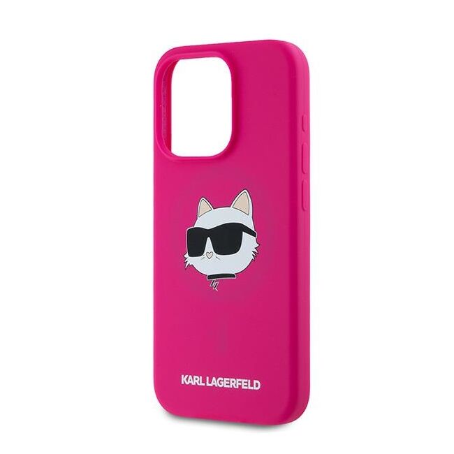 Husa pentru  iPhone 15 Pro Max Karl Lagerfeld - Silicone MagSafe - fucsia