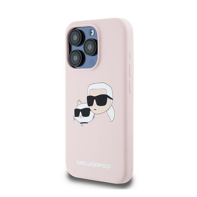 Husa pentru  iPhone 15 Pro Max Karl Lagerfeld - Silicone MagSafe - roz
