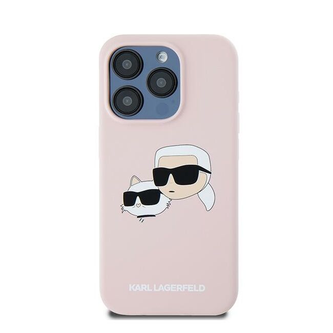Husa pentru  iPhone 15 Pro Max Karl Lagerfeld - Silicone MagSafe - roz