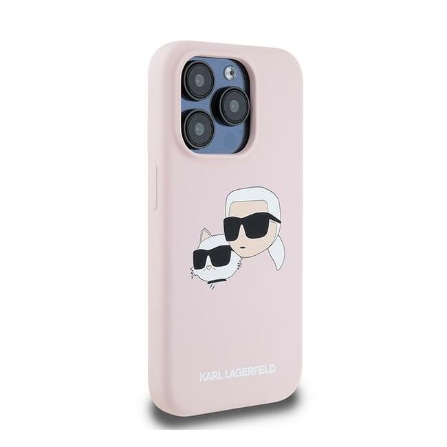 Husa pentru  iPhone 15 Pro Max Karl Lagerfeld - Silicone MagSafe - roz