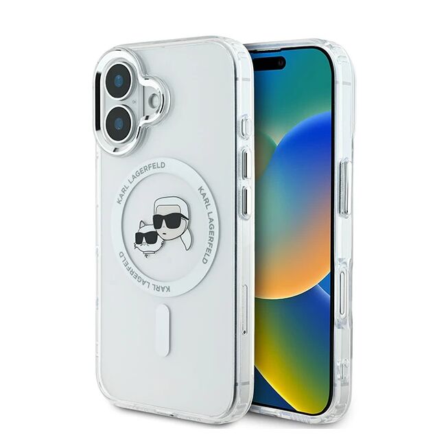 Husa pentru  iPhone 16 Karl Lagerfeld - IML MagSafe - alb arctic
