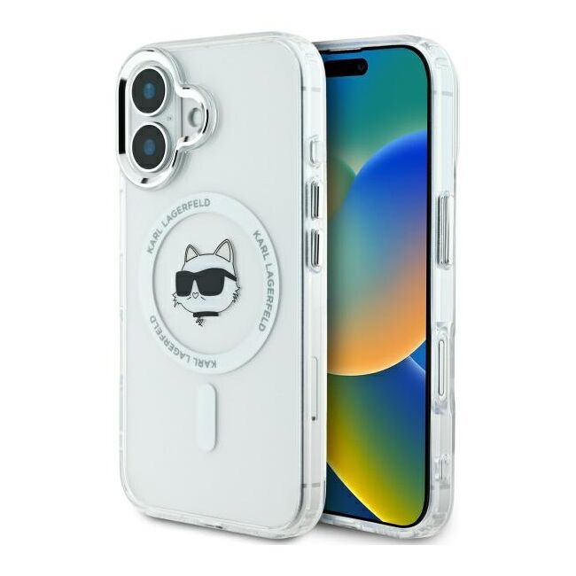 Husa pentru  iPhone 16 Karl Lagerfeld - IML MagSafe - alb zapada