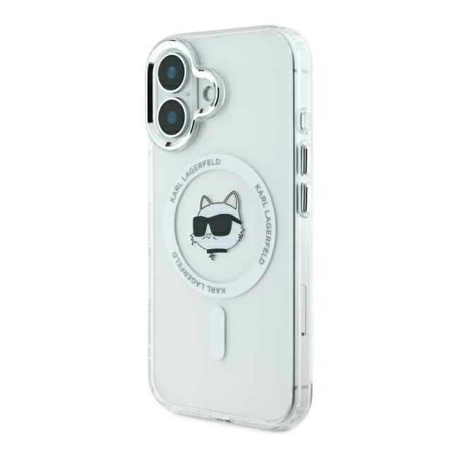 Husa pentru  iPhone 16 Karl Lagerfeld - IML MagSafe - alb zapada