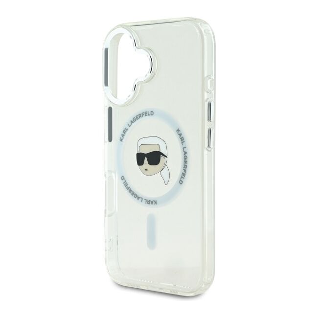 Husa pentru  iPhone 16 Karl Lagerfeld - IML MagSafe - alb