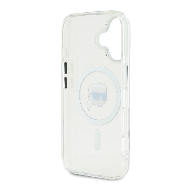 Husa pentru  iPhone 16 Karl Lagerfeld - IML MagSafe - alb