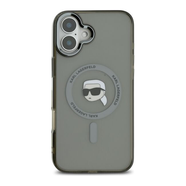 Husa pentru  iPhone 16 Karl Lagerfeld - IML MagSafe - gri deschis