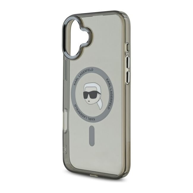 Husa pentru  iPhone 16 Karl Lagerfeld - IML MagSafe - gri deschis