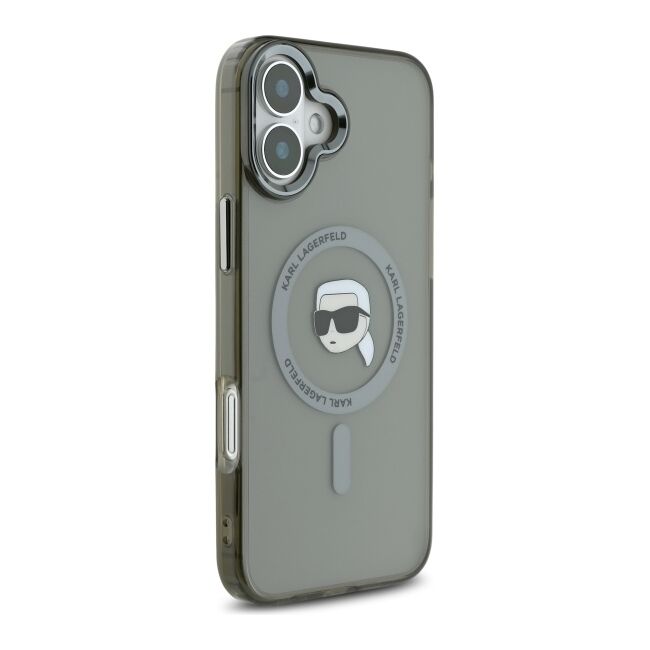 Husa pentru  iPhone 16 Karl Lagerfeld - IML MagSafe - gri deschis