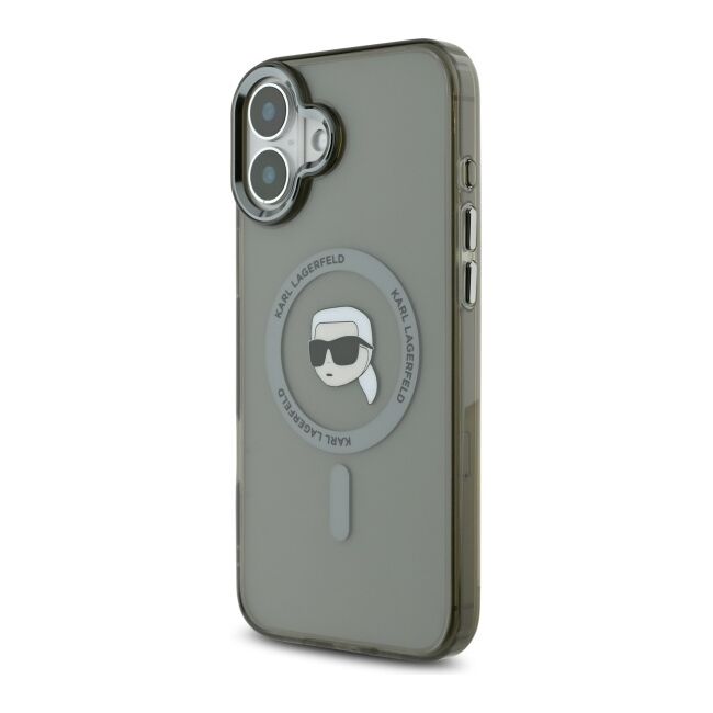 Husa pentru  iPhone 16 Karl Lagerfeld - IML MagSafe - gri deschis